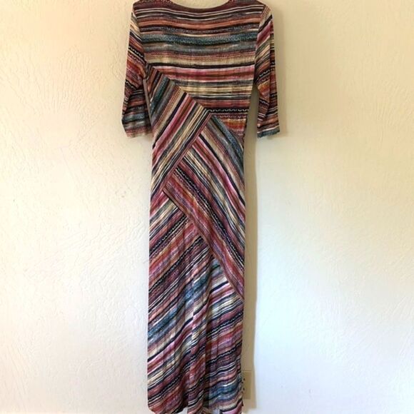 HOLD Peruvian Connection Monserrato Colorful Maxi Stretch Jarsey Dress. Size S - Picture 9 of 10
